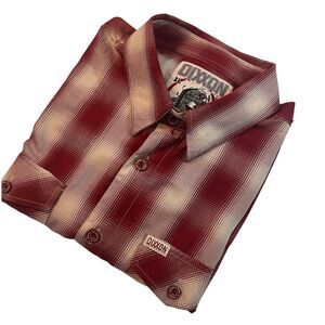 Dixxon Sonoma Plaid Shirt Mens Size XL Red Short Sleeve Bamboo Flannel Shirt Top